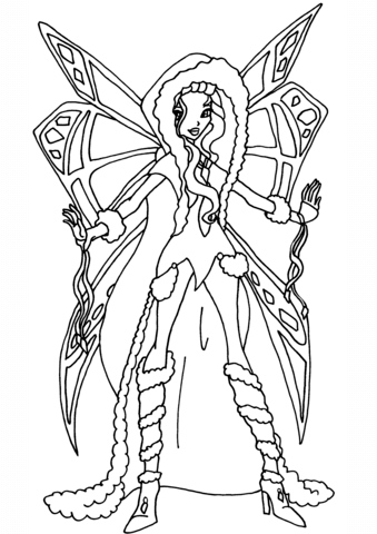 Winx Club Aurora Coloring Page